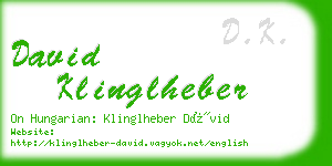 david klinglheber business card